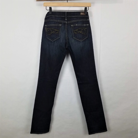Paige Blue Heights Skinny Leg Dark Wash Jeans - Picture 4 of 8